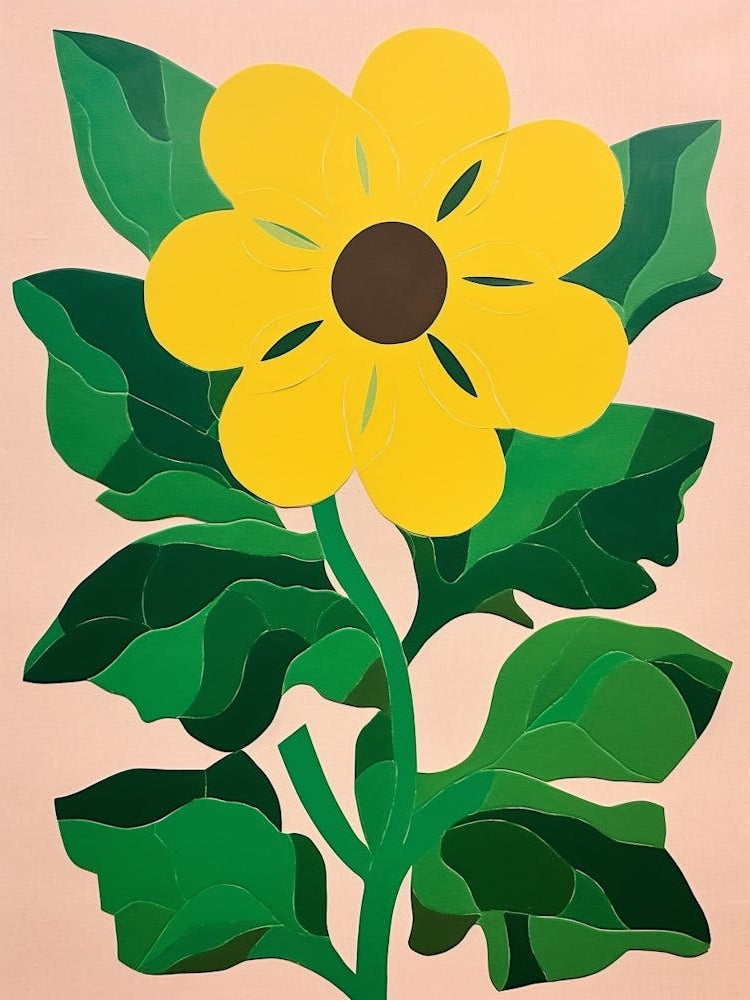 Cut Out Style Flower Art Sunflower 3