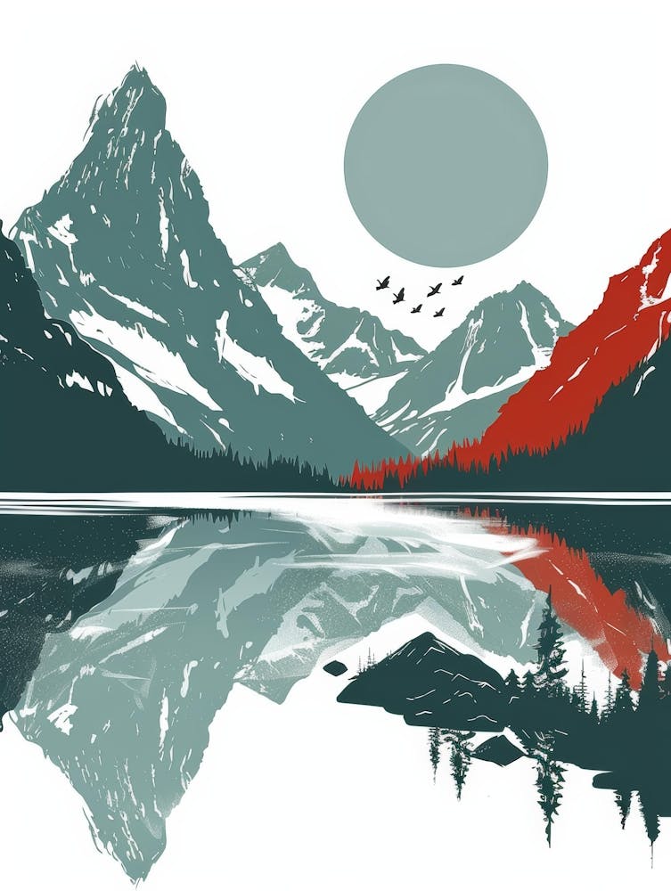 Mountain Landscape With Reflection