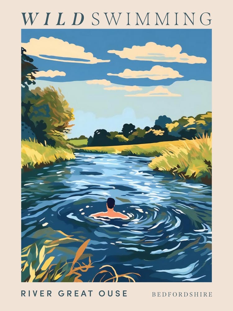 Wild Swimming At River Great Ouse Bedfordshire 1 Poster