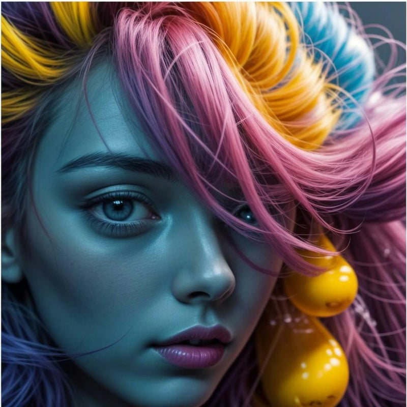 Portrait Of A Girl With Colorful Hair 1
