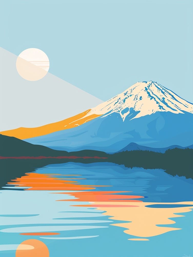 Mount Fuji Japan 4 Colourful Illustration