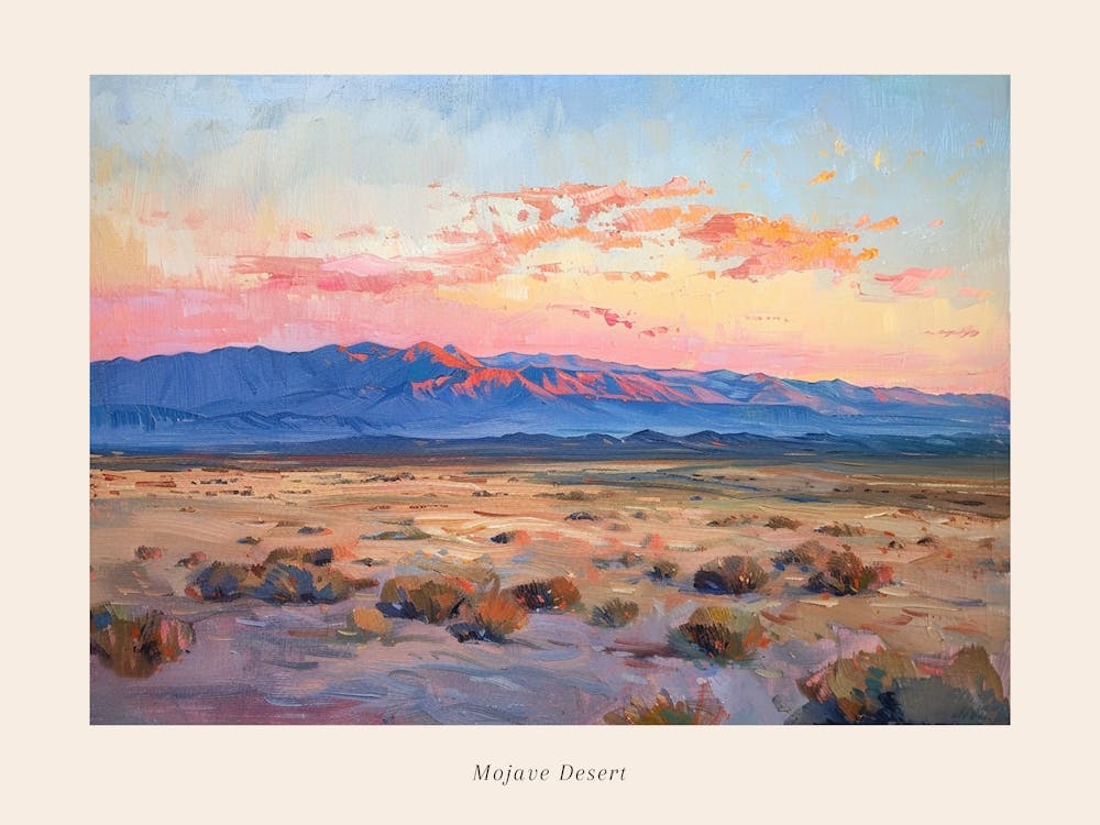 Western Sunset Landscapes Mojave Desert Nevada 1 Poster