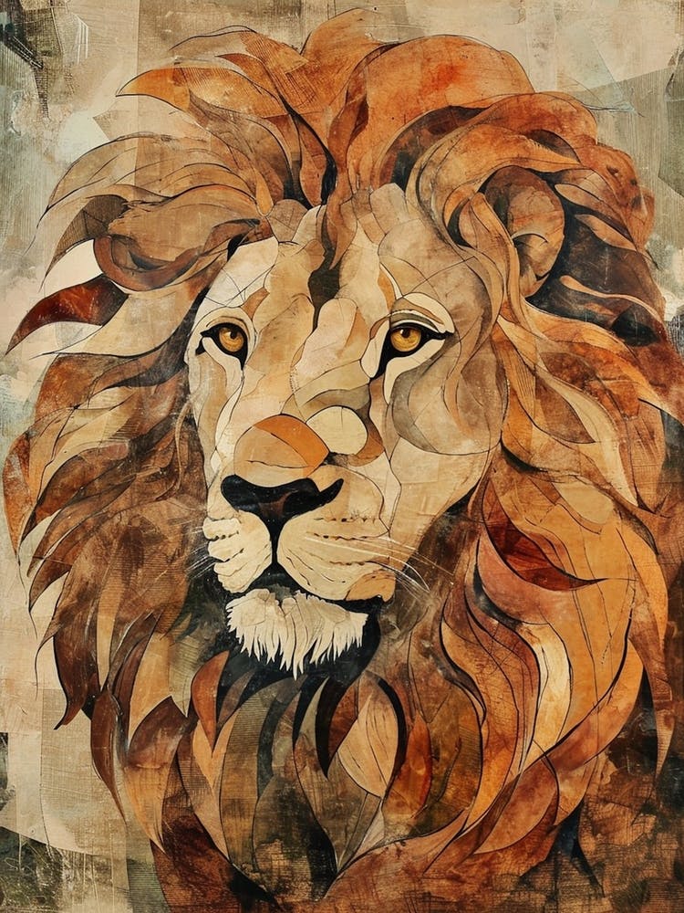 Textured Lion Painting 2