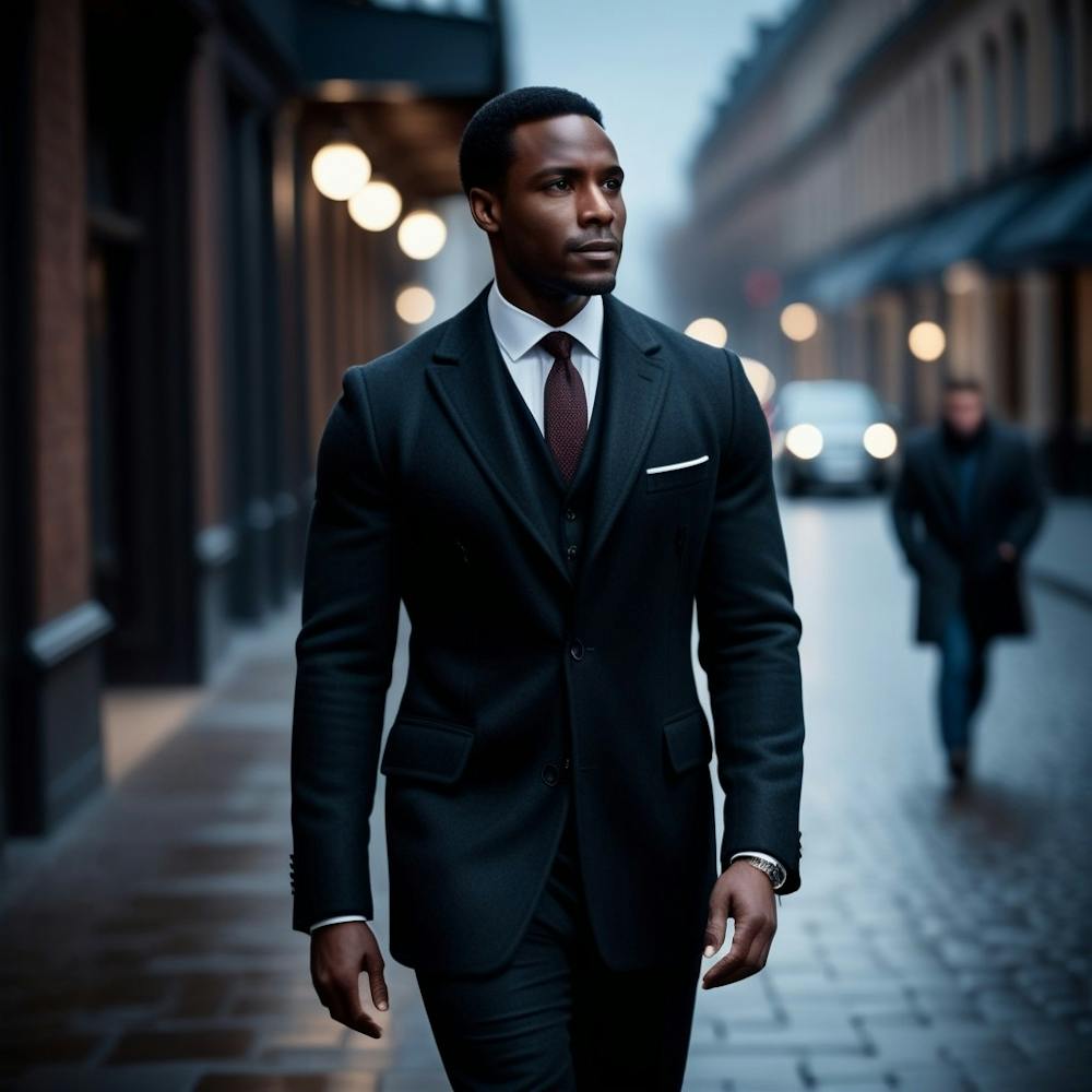 Homme Noir En Costume