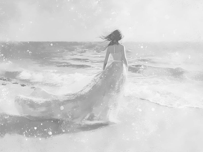 Girl Walks On The Beach 1
