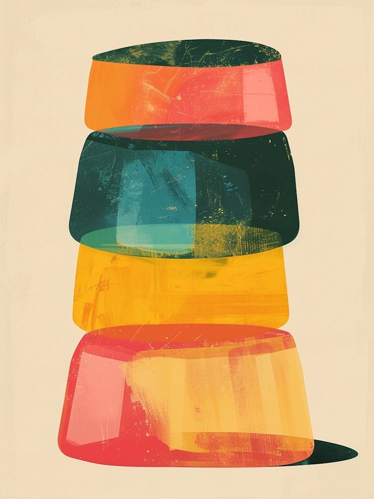 Stacked Colourful Jelly Beige Illustration 2