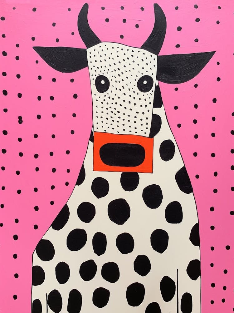 Pink Polka Dot Cow 2