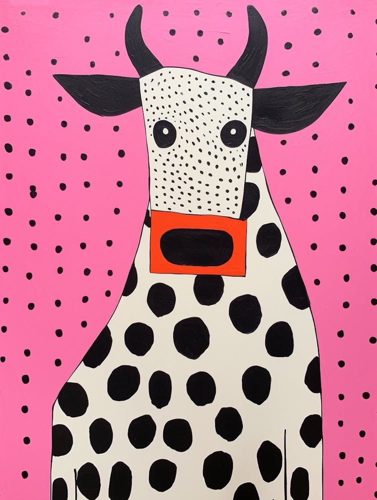 Pink Polka Dot Cow 2