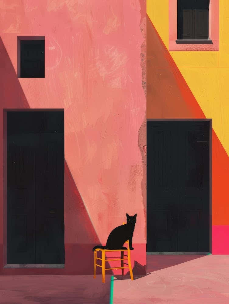 Cat In Front Of House 1