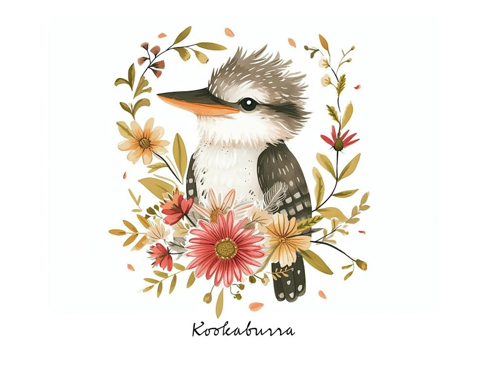 Little Floral Kookaburra 1 Poster