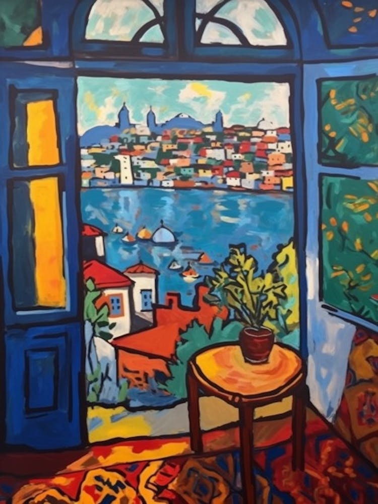 Window View Of Istanbul In The Style Of Fauvist 2