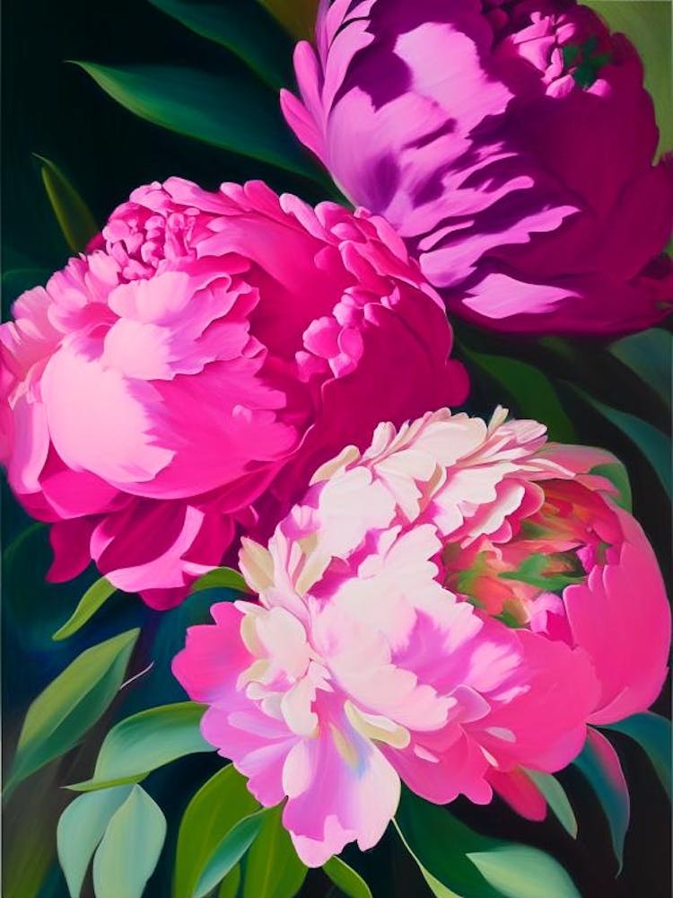 Festiva Maxima Peonies Pink Colourful 1 Painting
