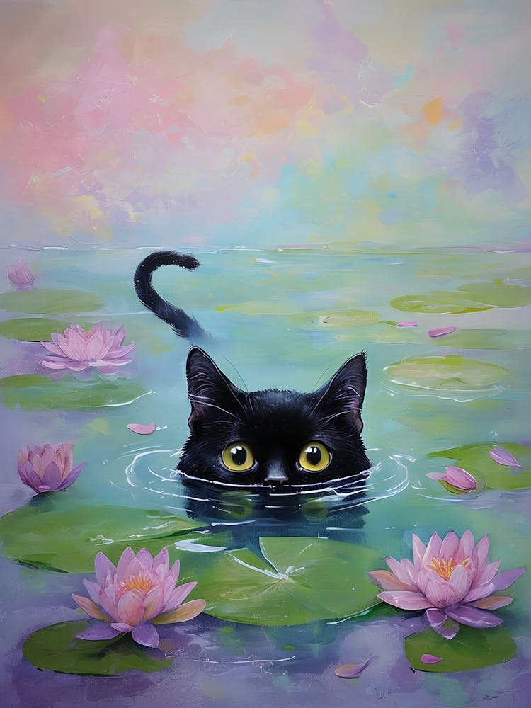 Monet Waterlily Cat