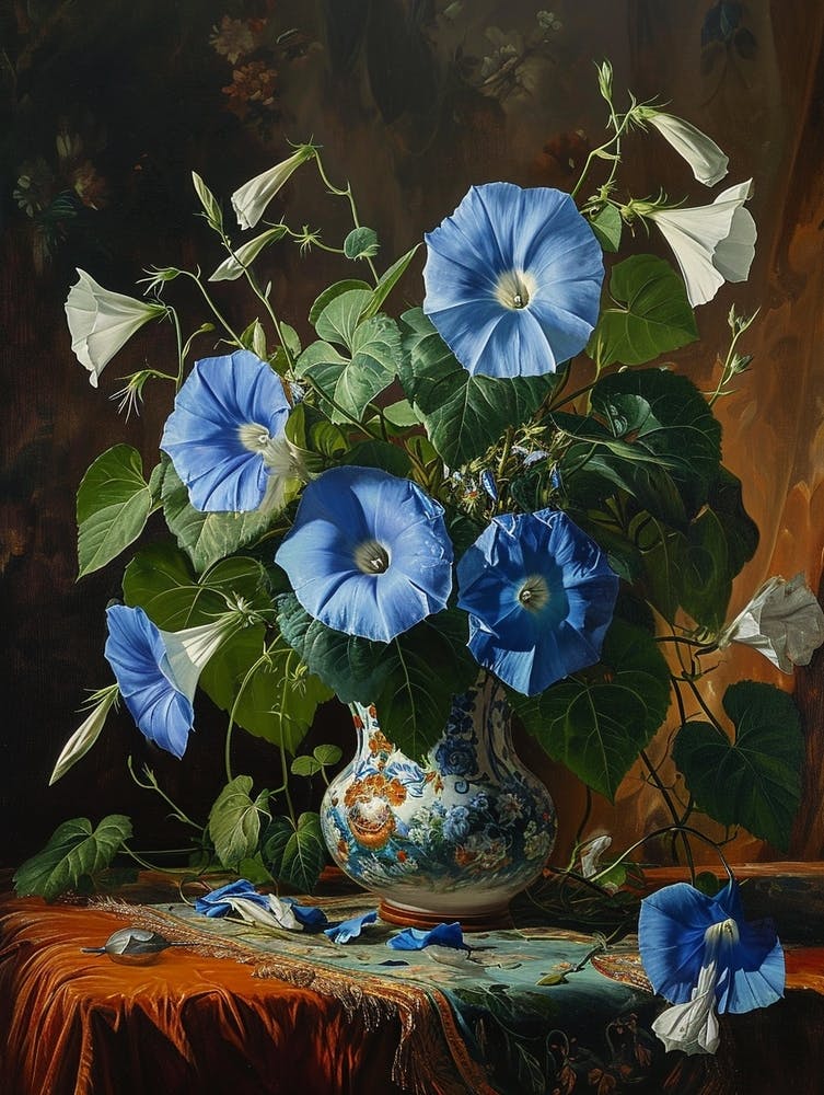 Baroque Floral Still Life Morning Glory 1