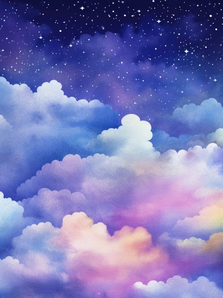 Watercolor Clouds In The Sky