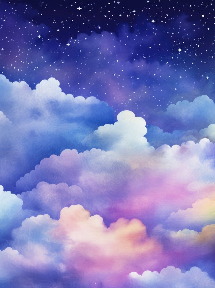 Watercolor Clouds In The Sky