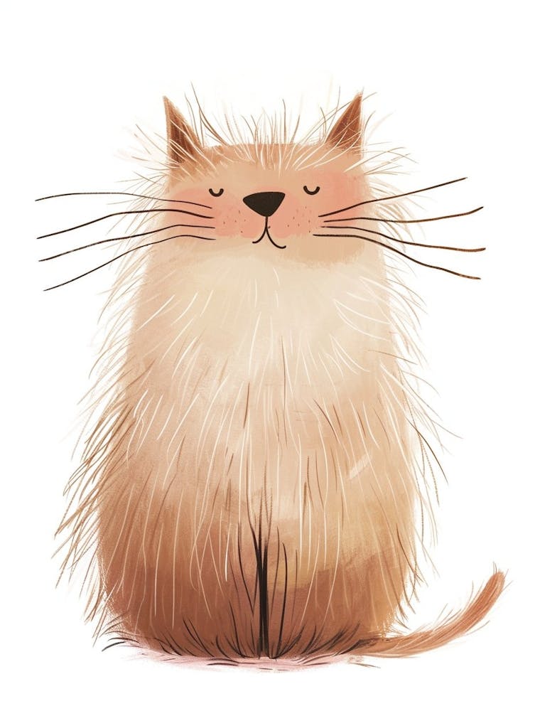 Turkish Angora Cat Clipart Illustration 2