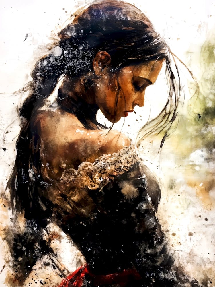 Dancing Girl With Long Hair