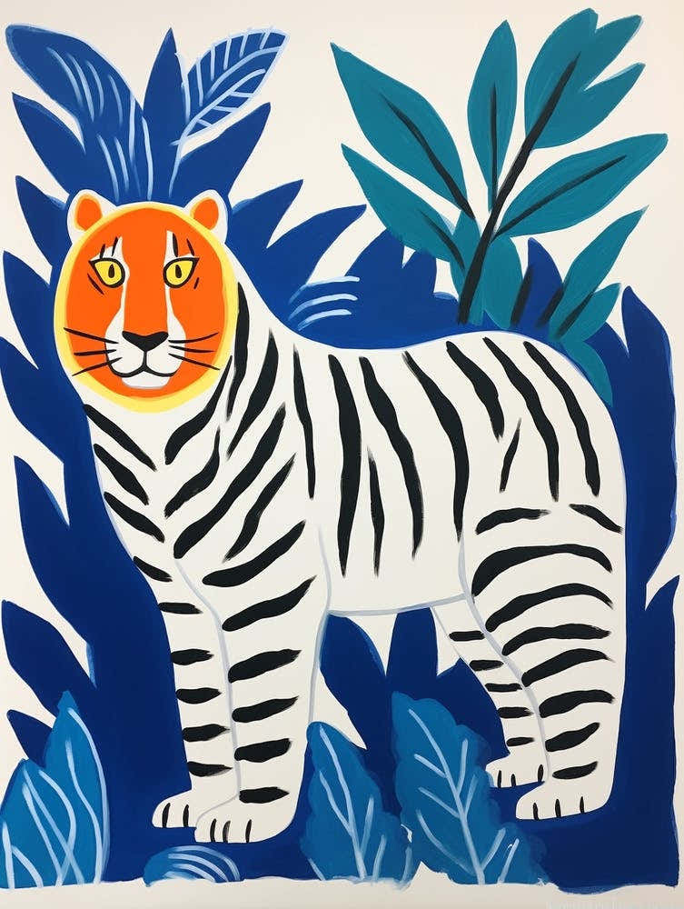 Colourful Kids Animal Art Tiger 5