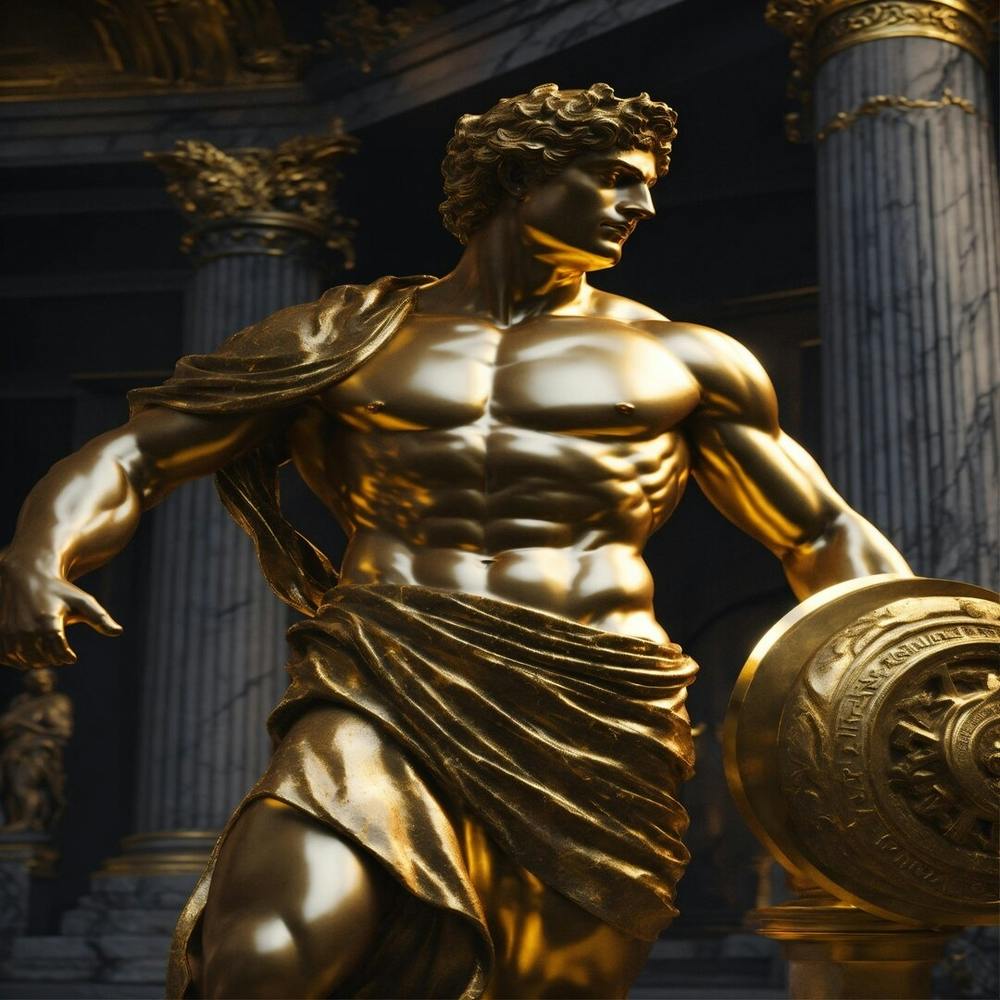 Goldene Statue Von Griechenland