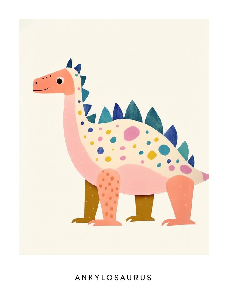 Nursery Dinosaur Art Ankylosaurus 2 Poster