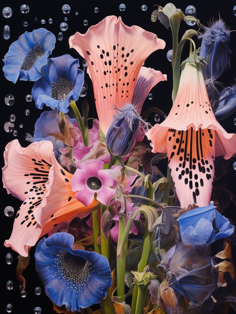 Surreal Florals Canterbury Bells 2 Flower Painting