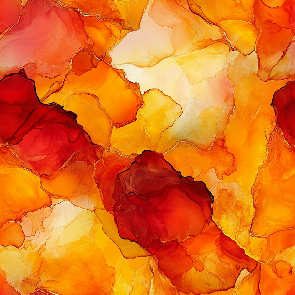 Flowing Orange Fall Alcohol Ink 9
