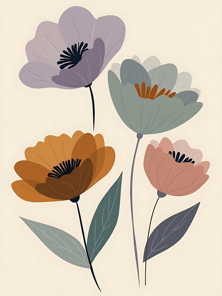 Soft Pastel Wildflower Illustration