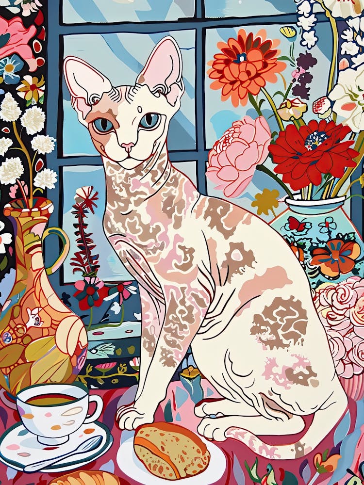 Tea Time With A Devon Rex Cat 4