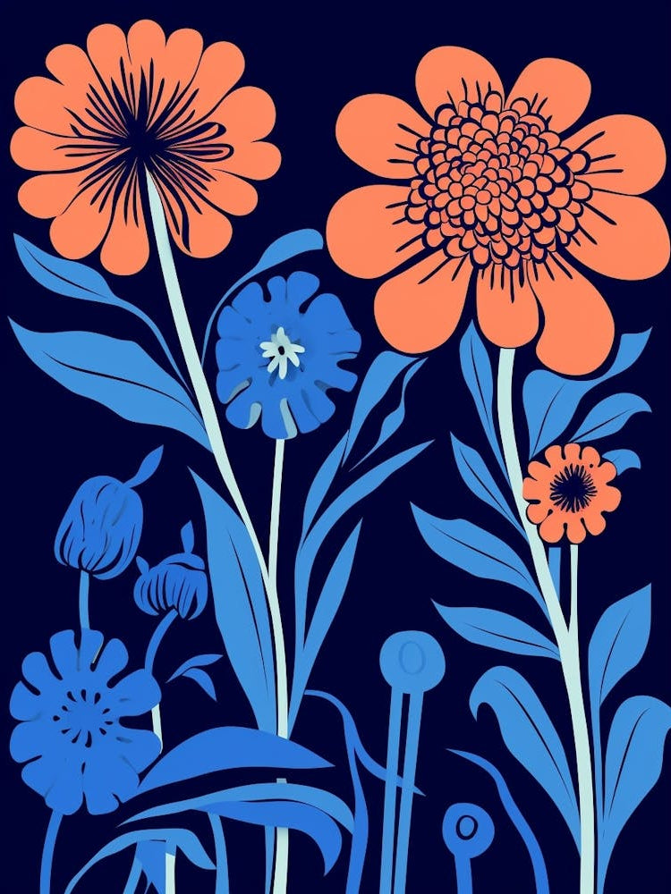 Blue Flower Illustration Gaillardia 3