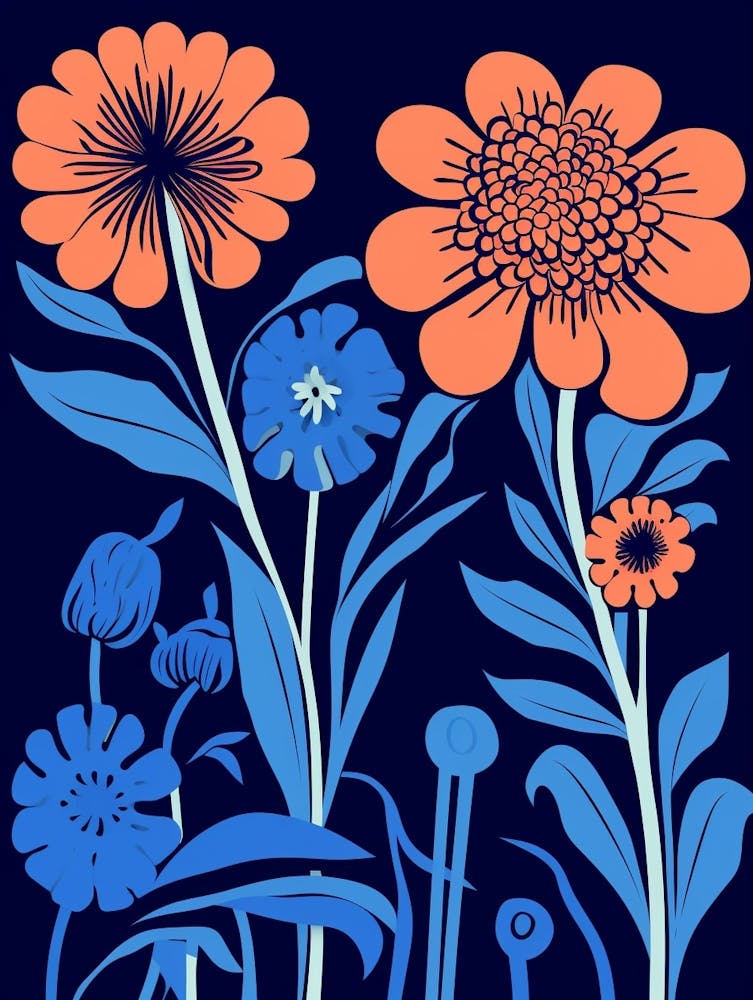 Blue Flower Illustration Gaillardia 3