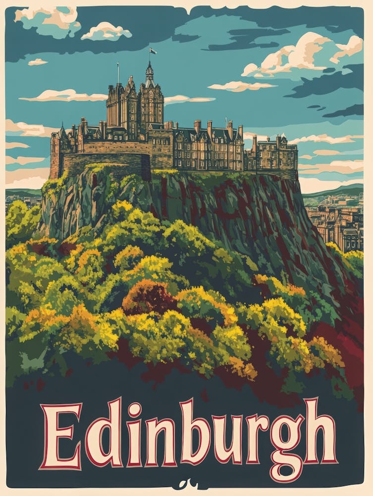 Aihrgdesign A Vintage Travel Poster Of Edinburgh Featuring Th 5feb3025 428a 4e67 A795 21b48a0e6f86 1