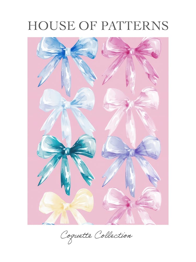 Pastel Bows 2 Pattern Poster