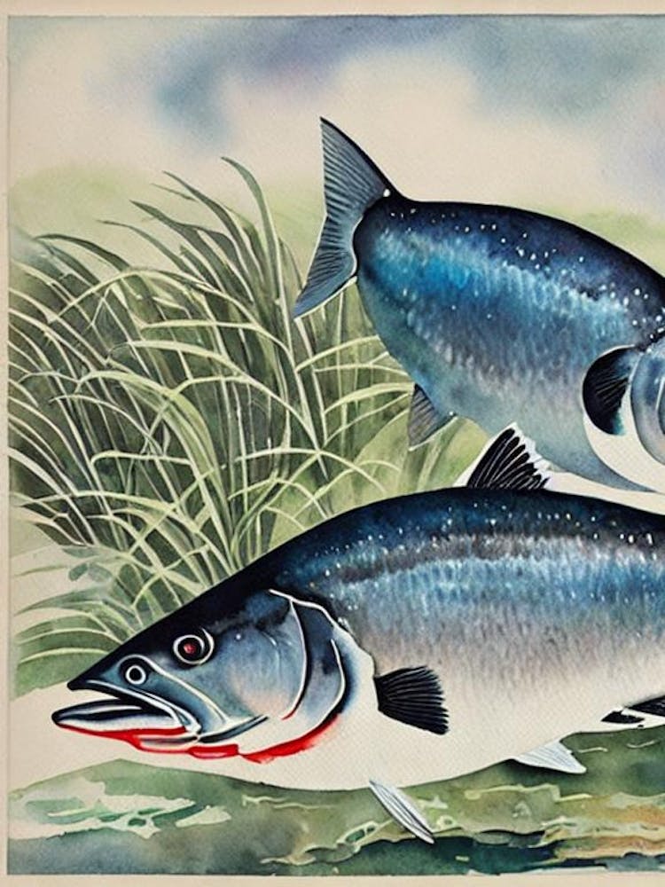 Mulloway Vintage Graphic Watercolour