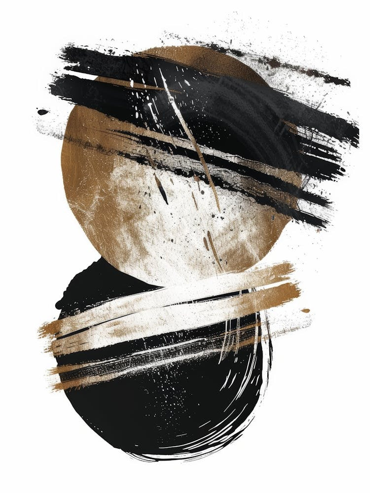 Black And Gold Abstract Painting 42