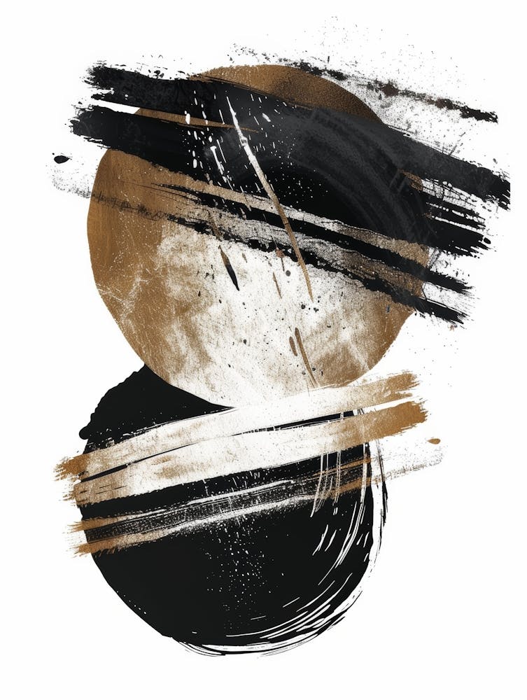 Black And Gold Abstract Painting 42