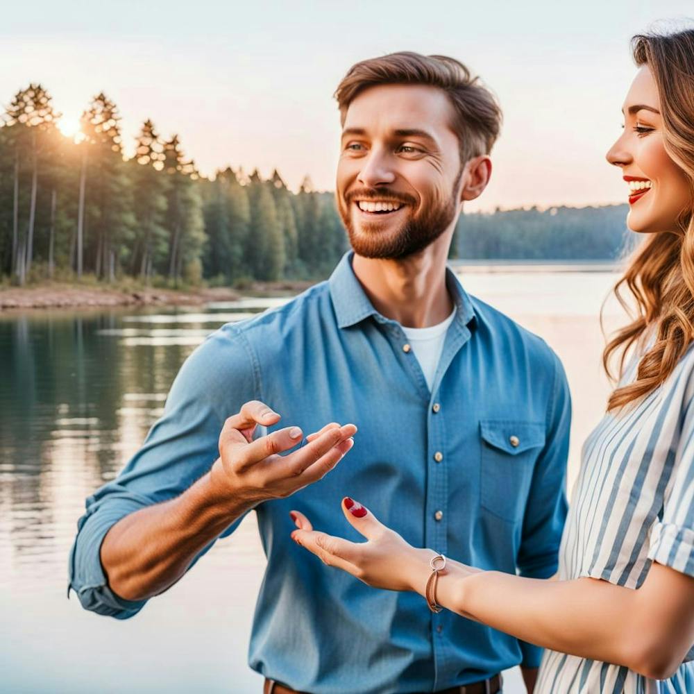 Happy Couple Holding Hands