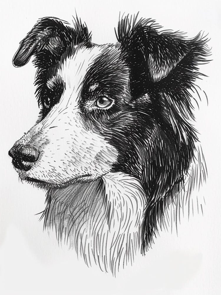 Sheep Dog Line Sketch 4