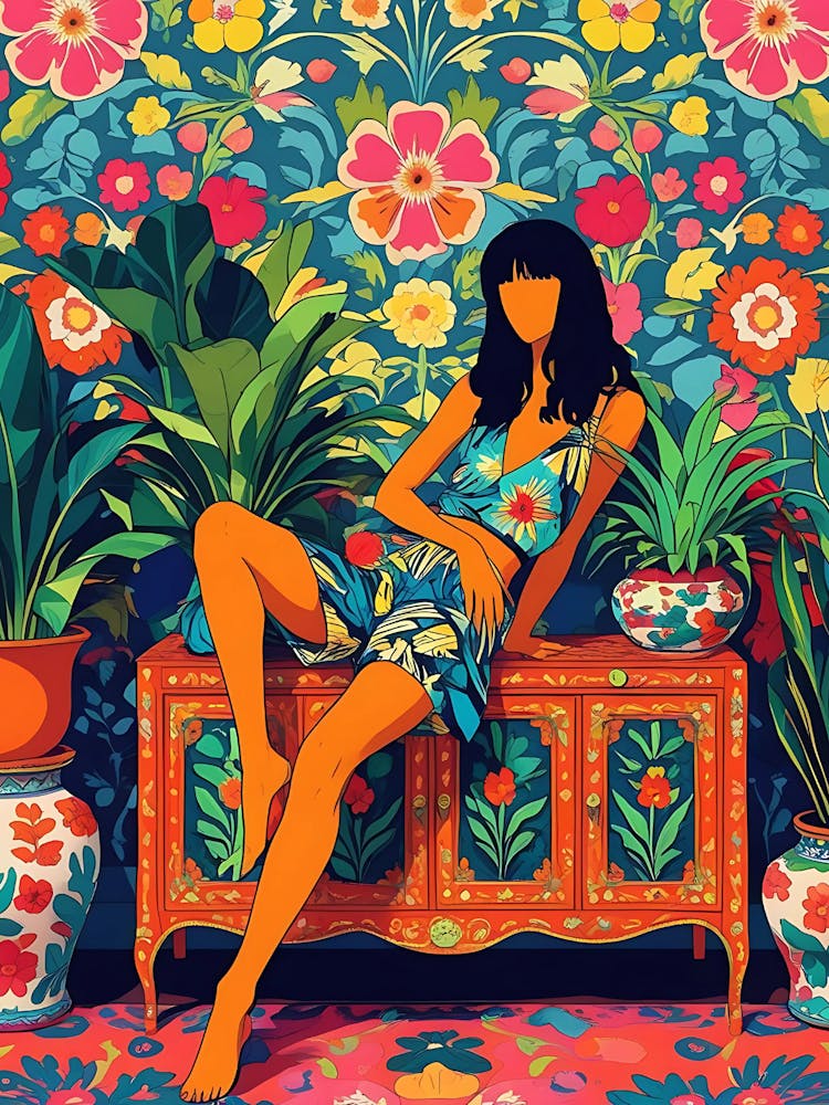 Woman Sitting On A Couch