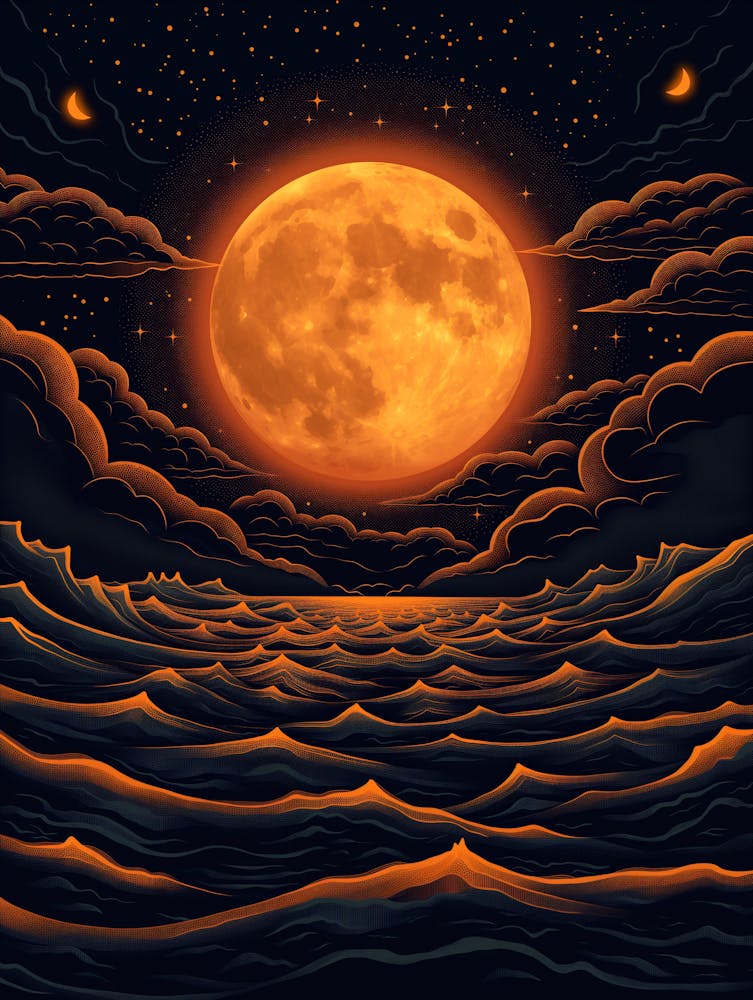 Full Moon Over The Ocean 2