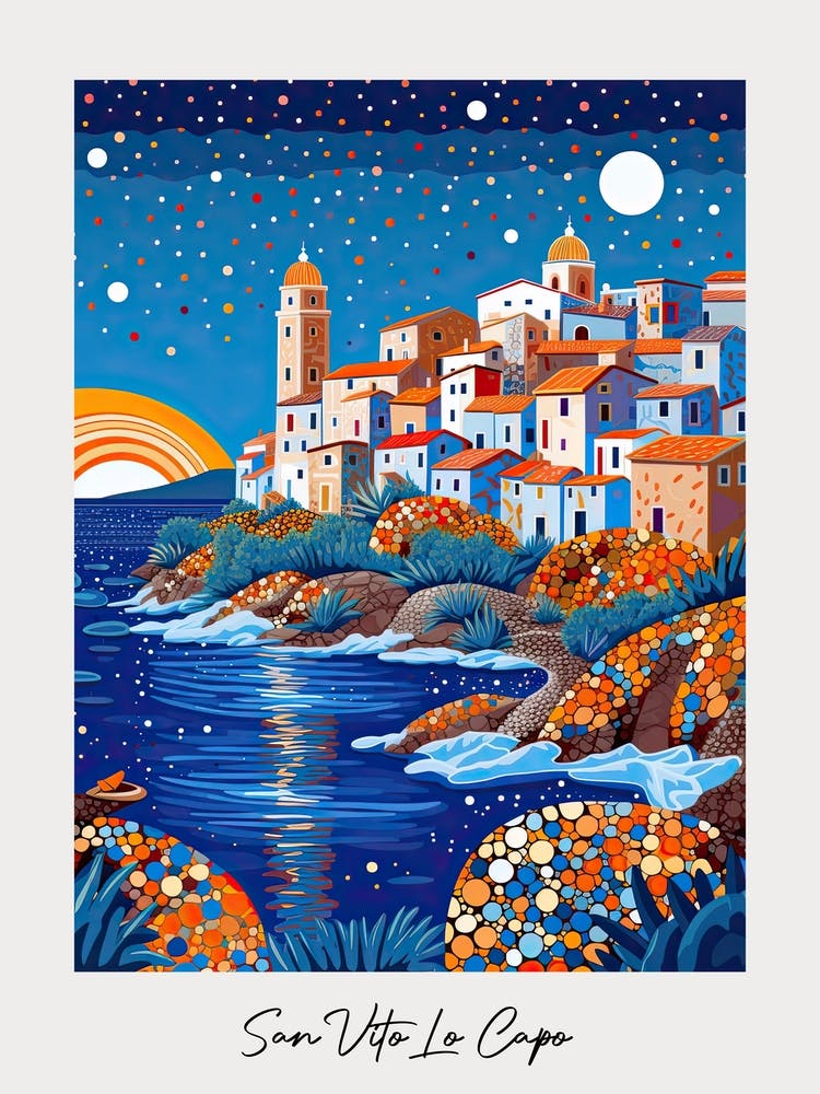 Poster Of San Vito Lo Capo, Italy, Illustration In The Style Of Pop Art 2