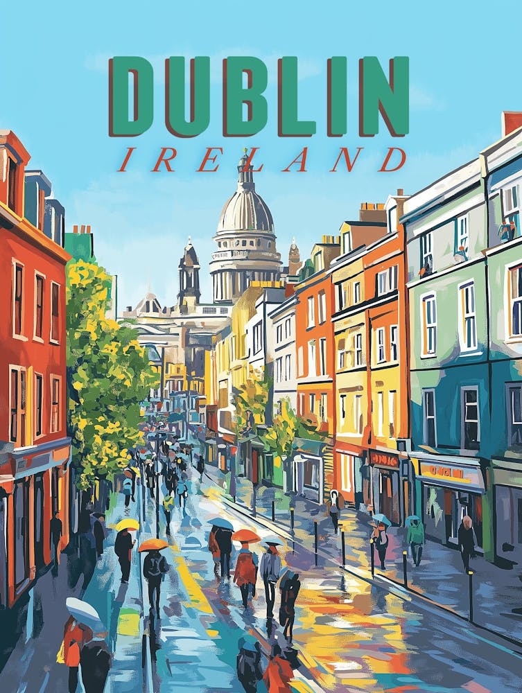 Erleben Sie Dublins Charme neu mit diesem Vintage-Reiseposter