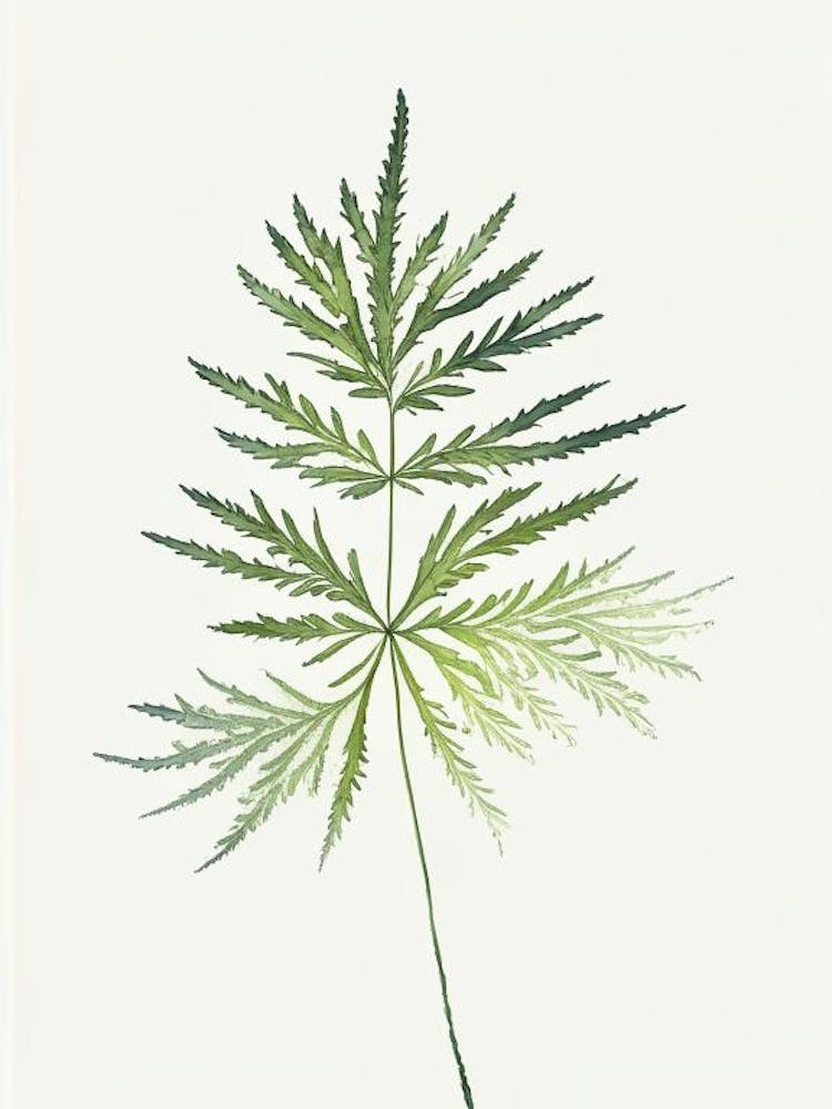 Hemlock Needle Leaf Minimalist Watercolour 1