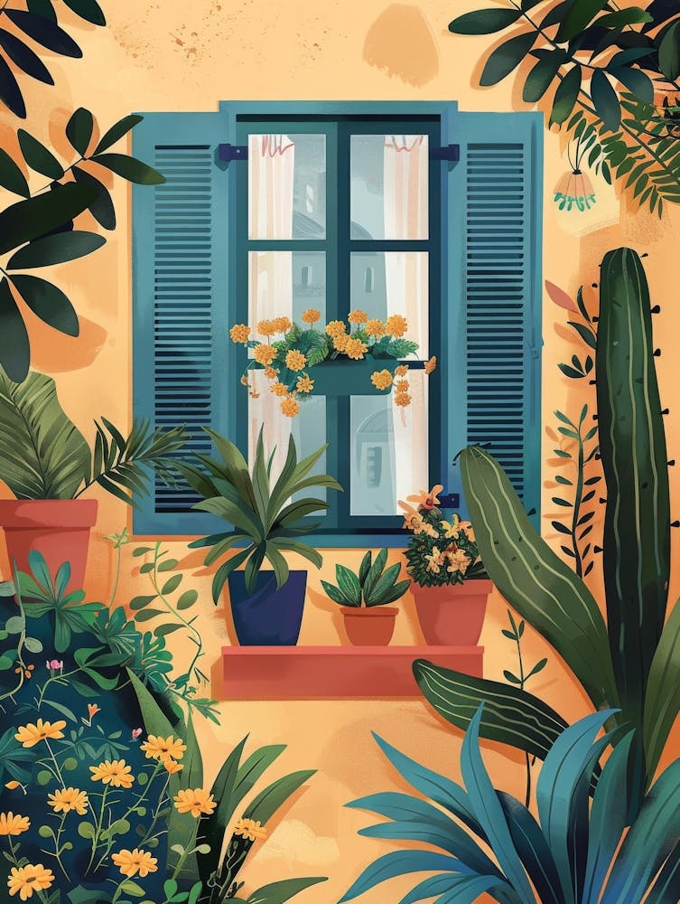 Window With Potted Plants