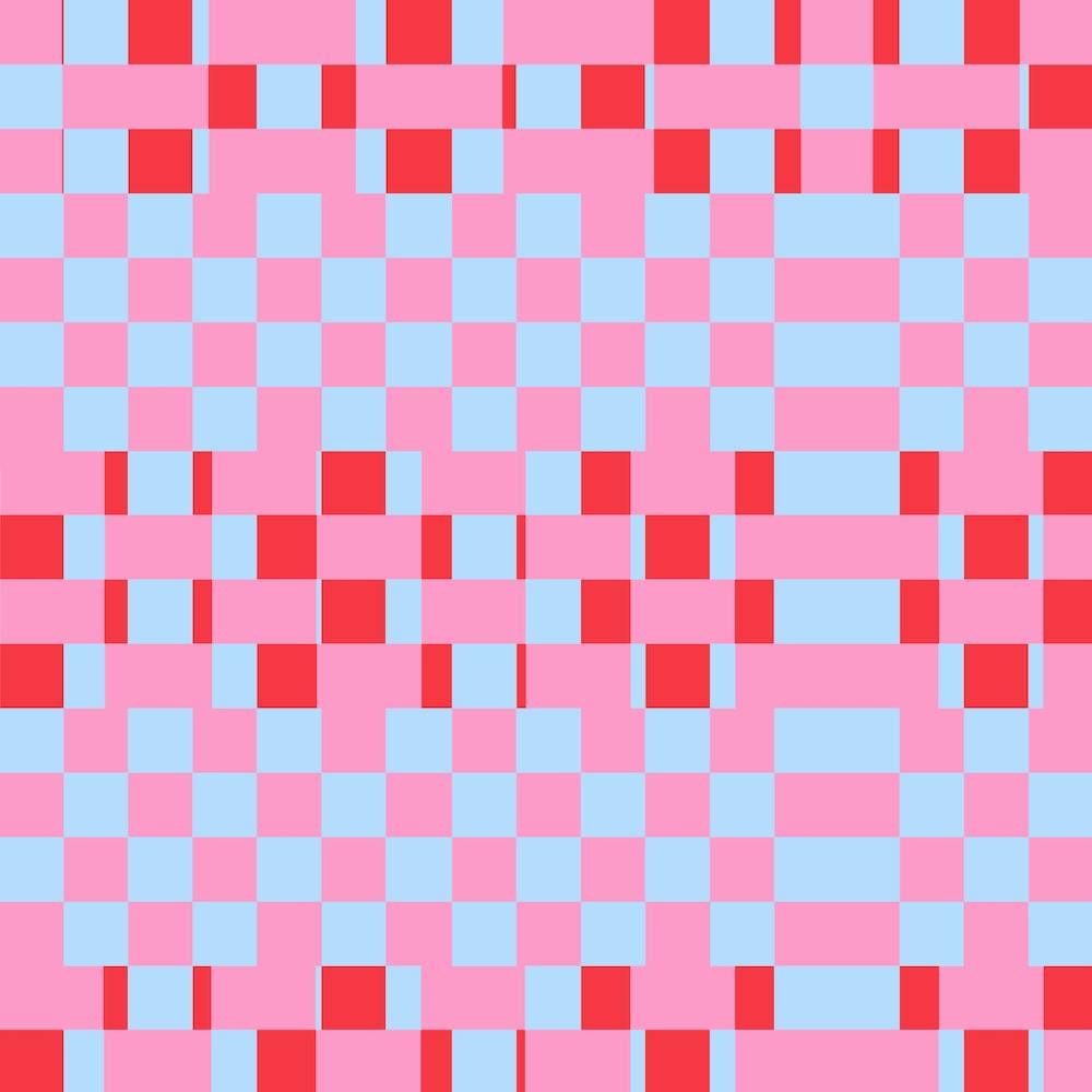 Tissage Carré Rose Bleu