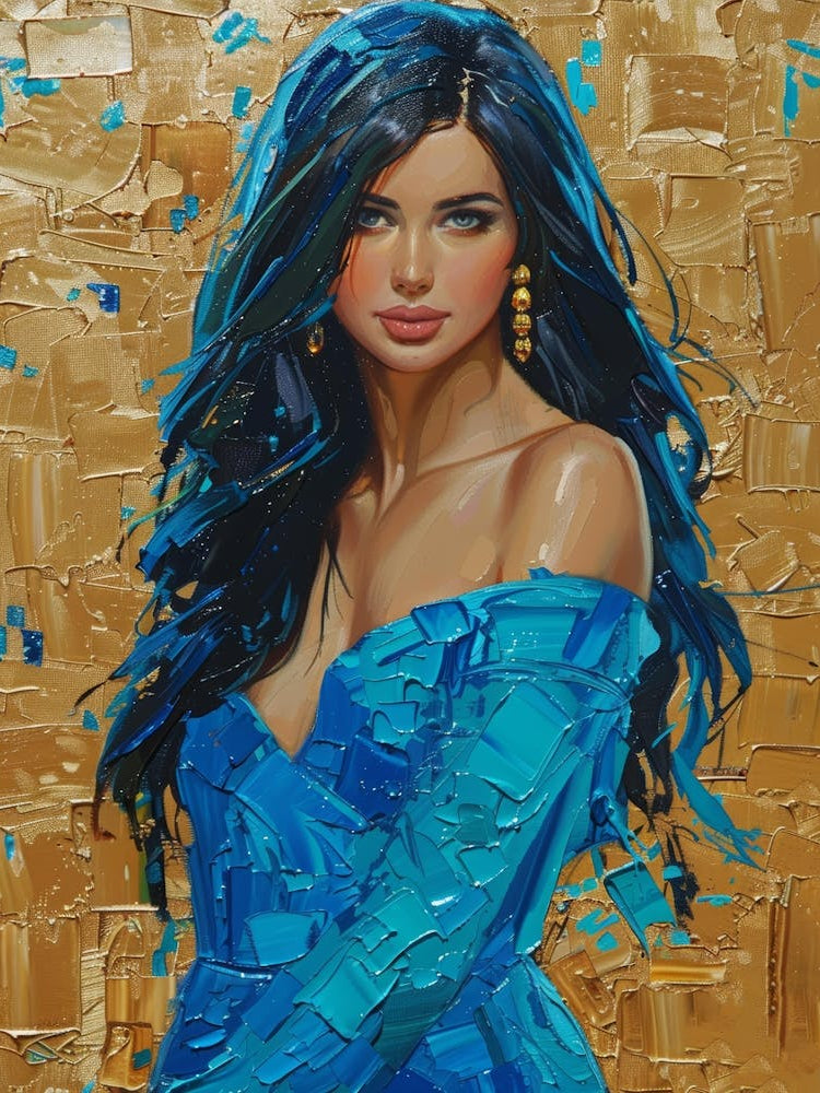 Woman In Blue Dress 1