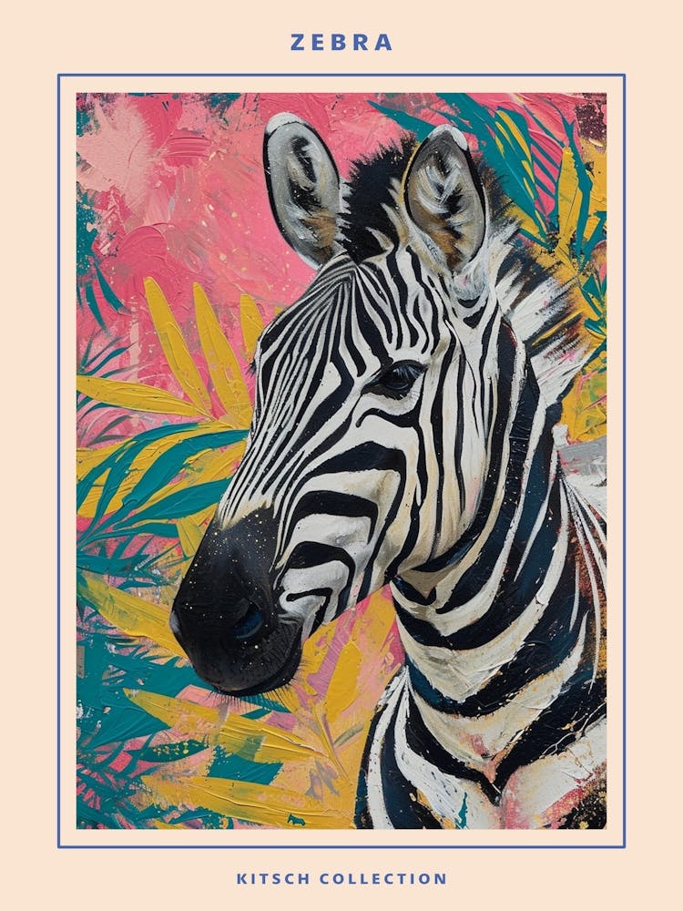 Zebra Brushstrokes Poster 4