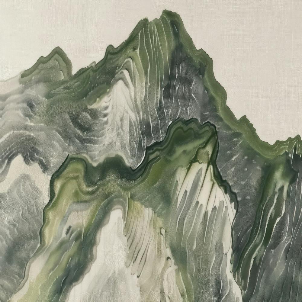 Japanese Watercolour Of Mount Kita 5