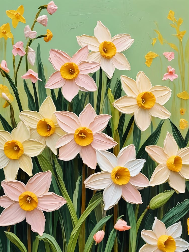 Painted Spring Daffodils no2