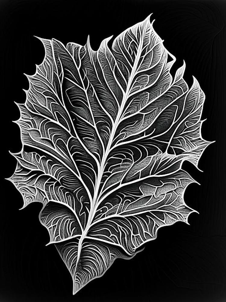 Bael Leaf Linocut 2